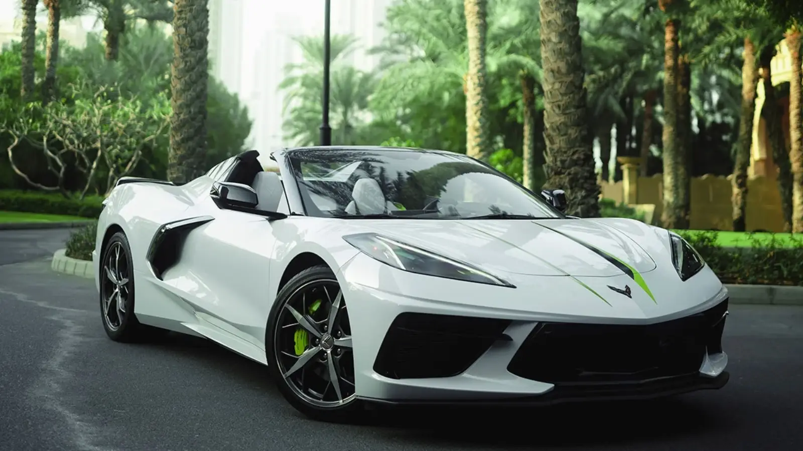 Rent Chevrolet Corvette C8 white in Dubai